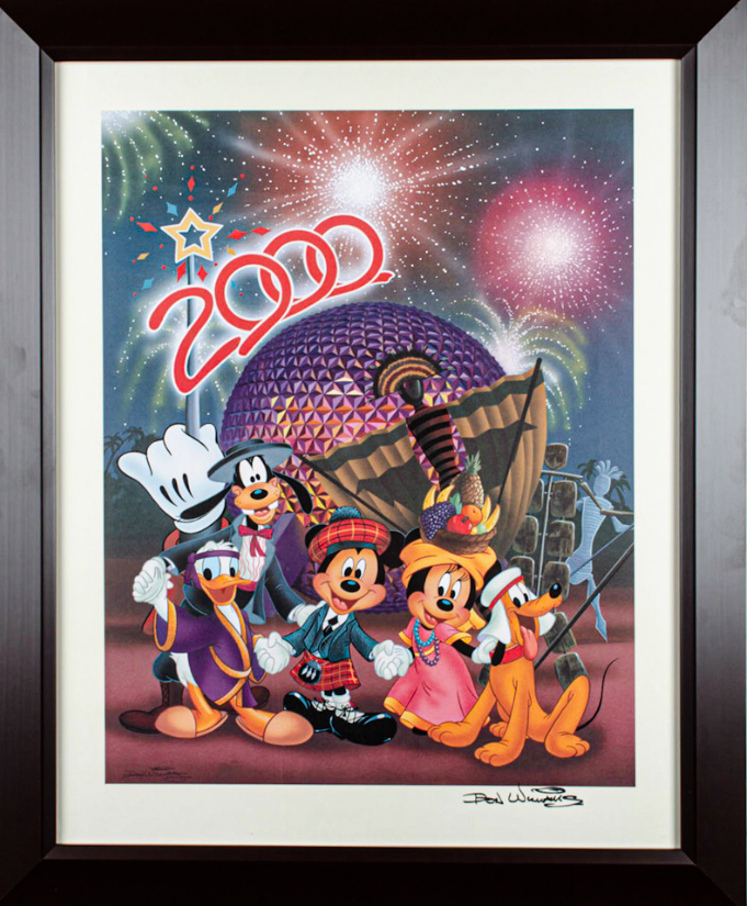 Disney World Poster "2000" Autographed by Don "Ducky" Williams